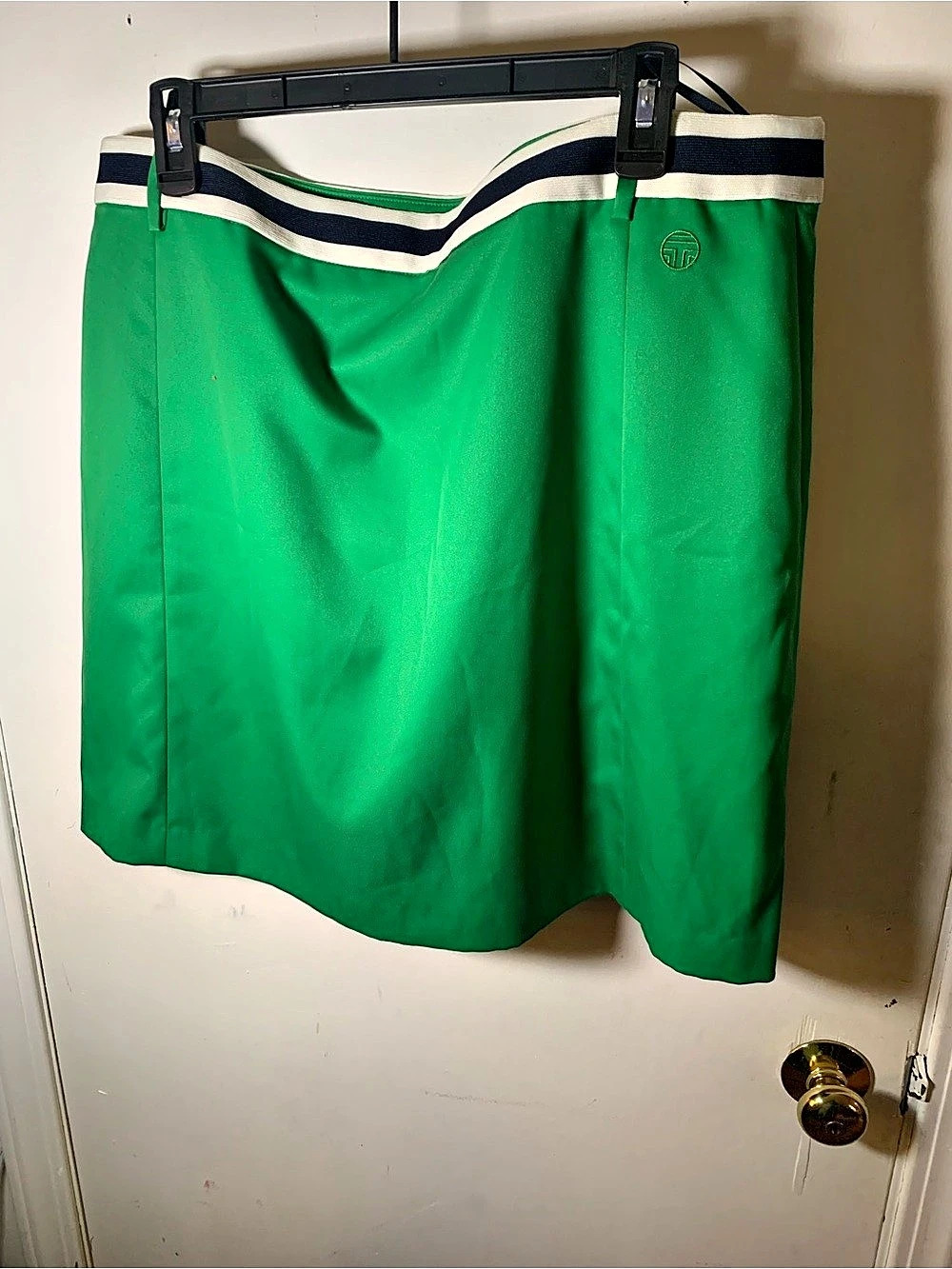 Tory Sport Performance Woven Golf Skirt Green & White Size 14